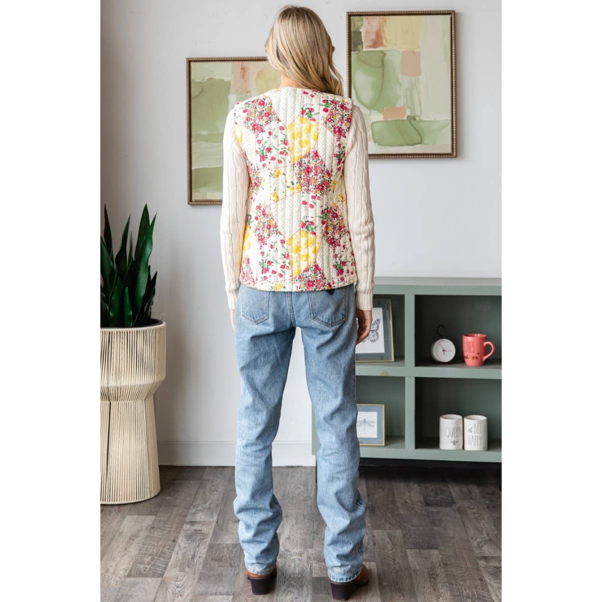 Vintage Floral Quilted Vest