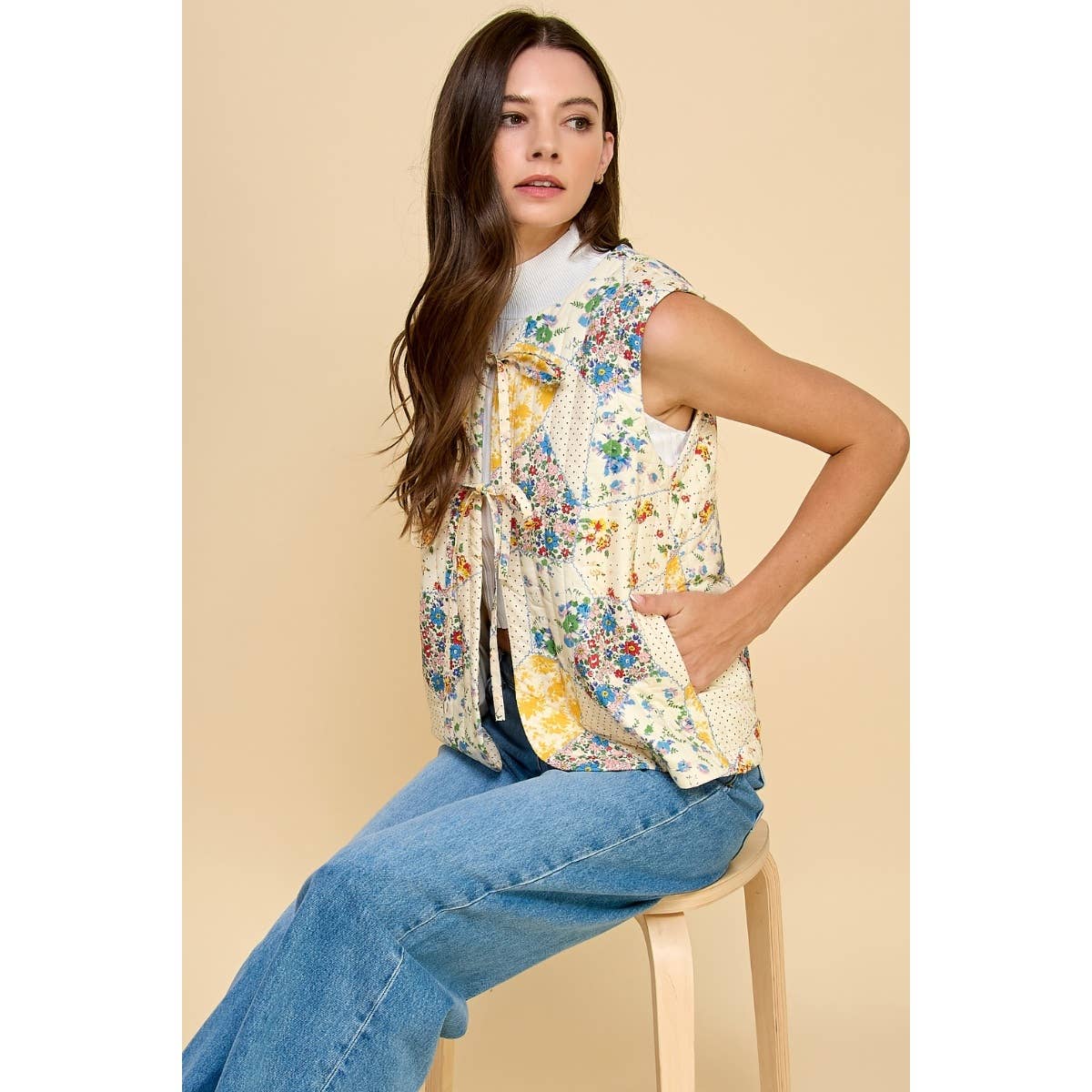 Vintage Floral Quilted Vest