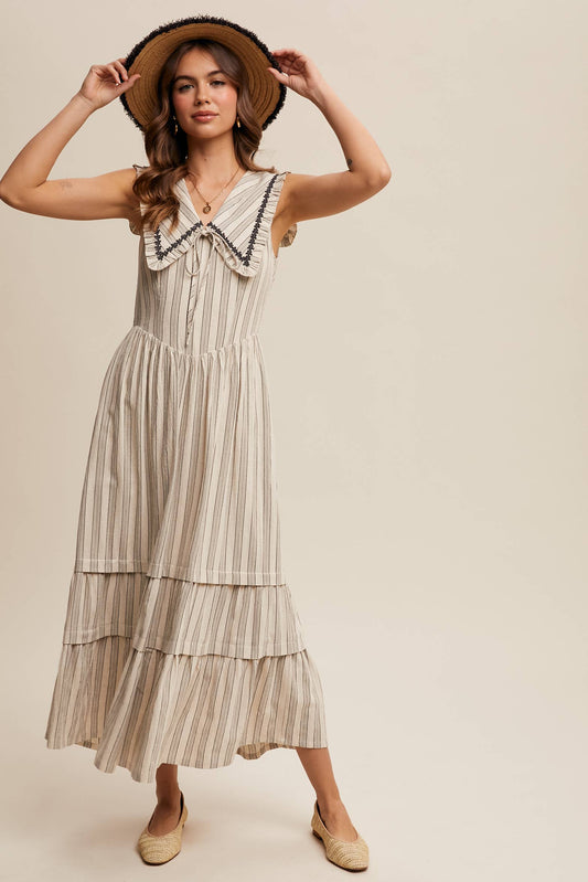 Sweet Stitched Collar Dress