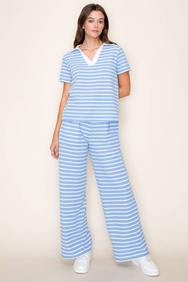 Sky Blue Stripe Set