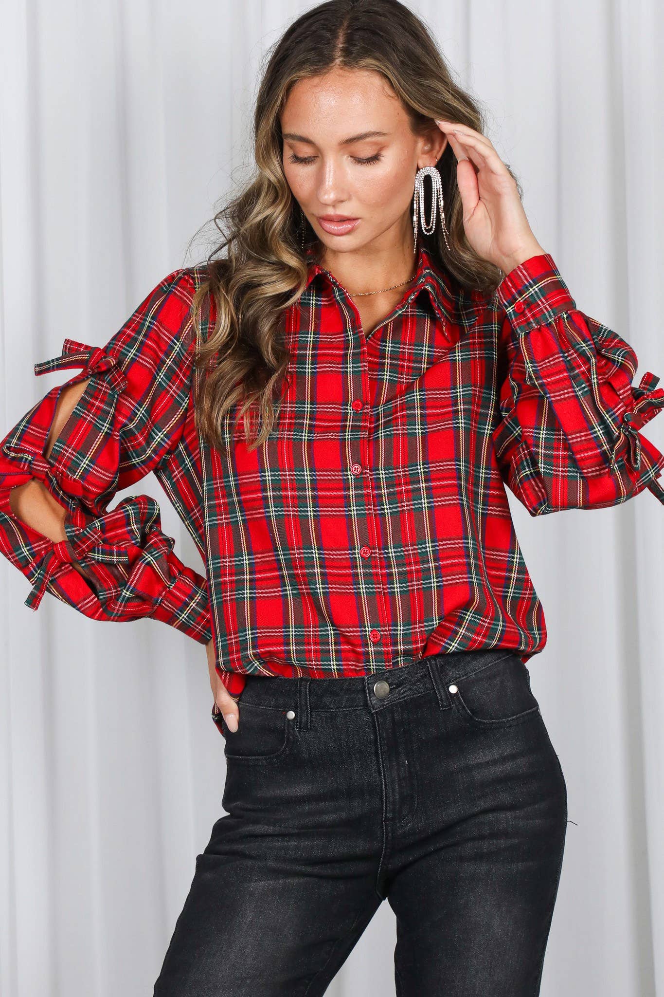 Tartan Button Up Top