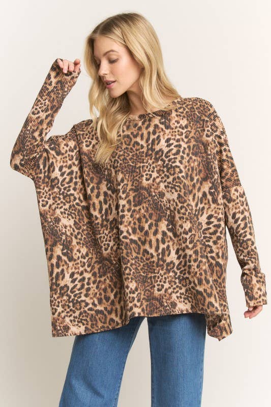Sleek Feline Ribbed Top