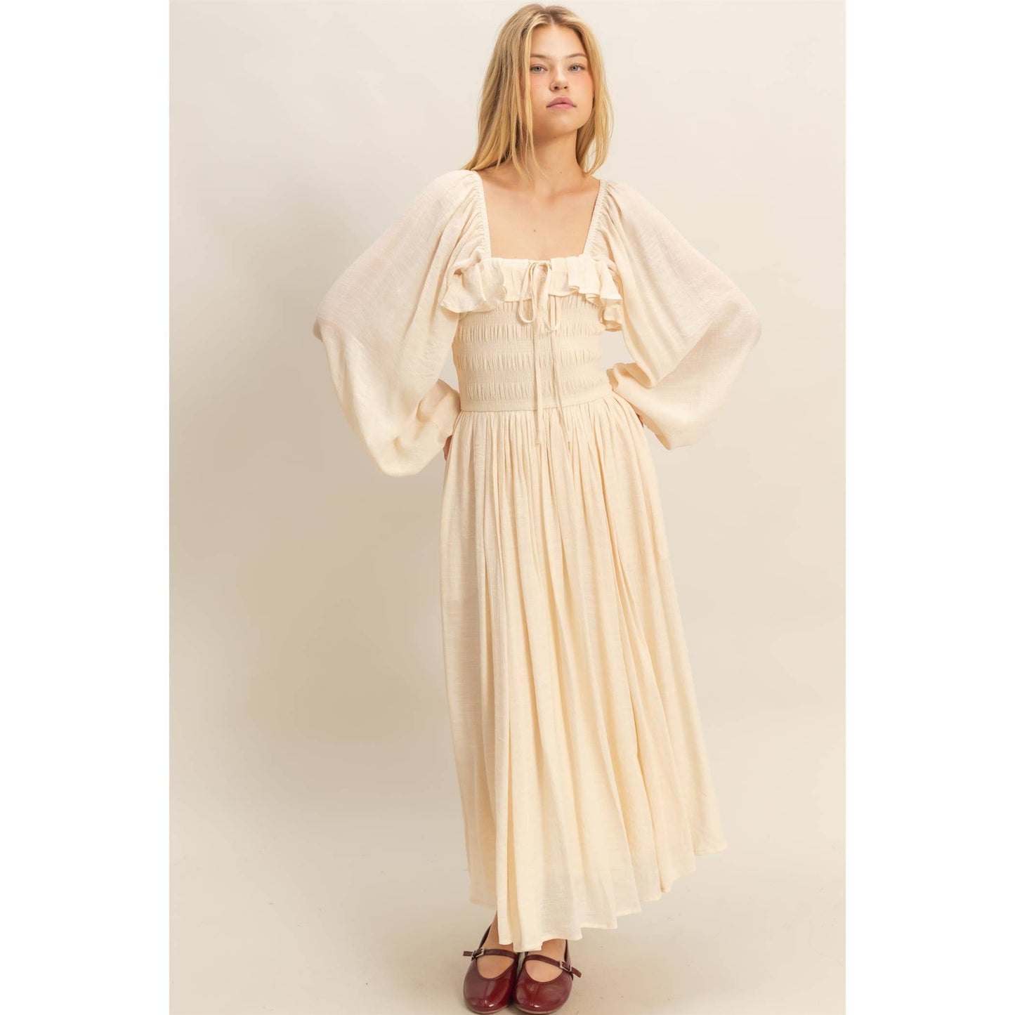 Peasant Gal Midi Dress