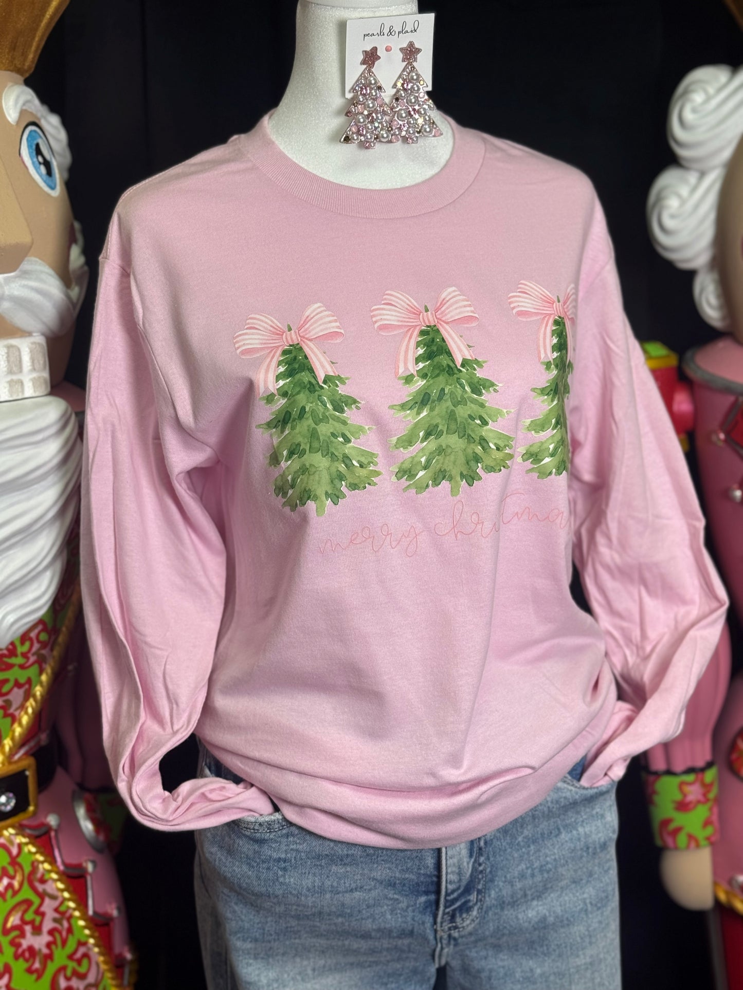 Baby Pink Trees & Bows Graphic Tee: DOORBUSTER