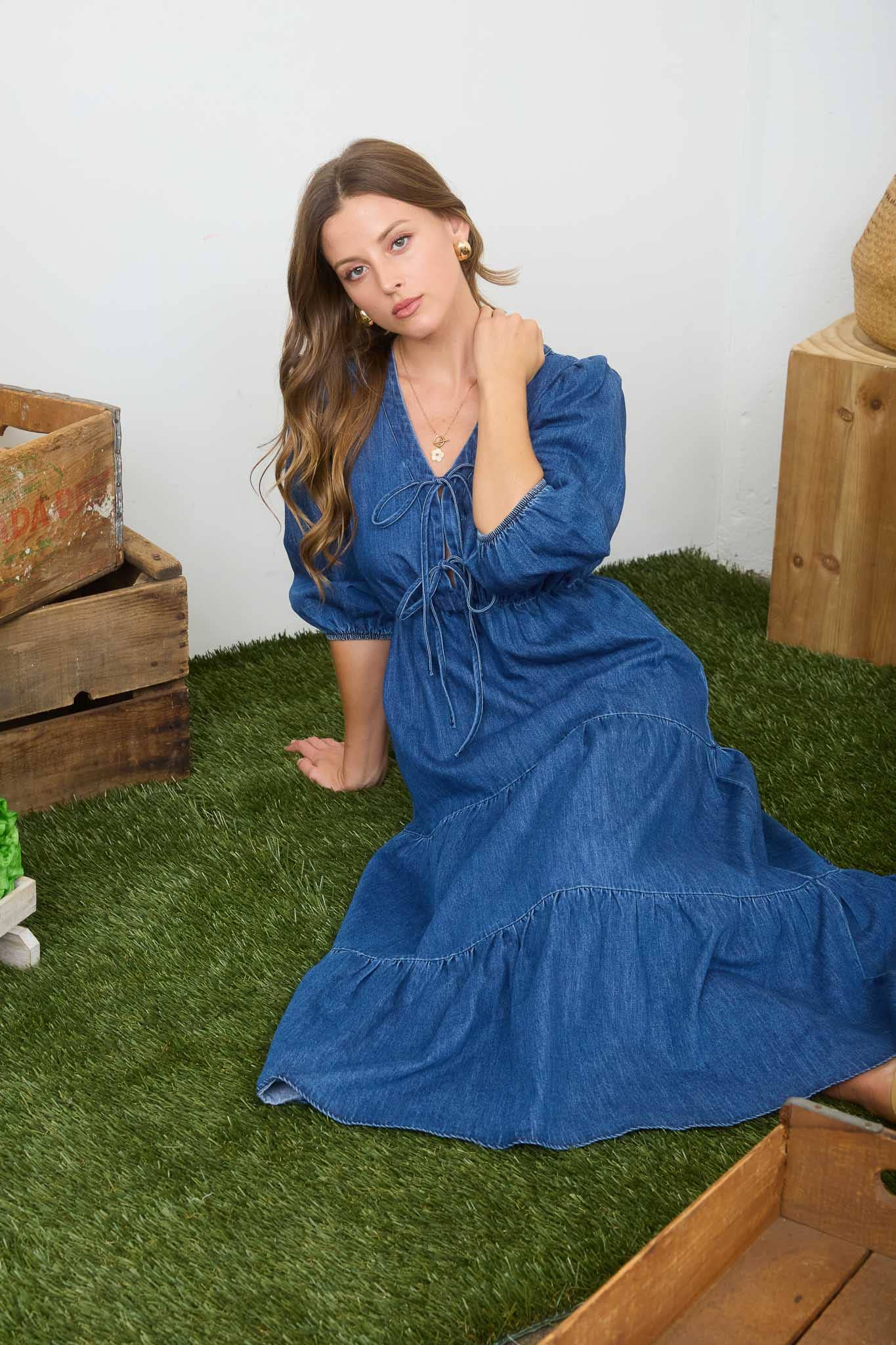 Sweet Denim Maxi Dress