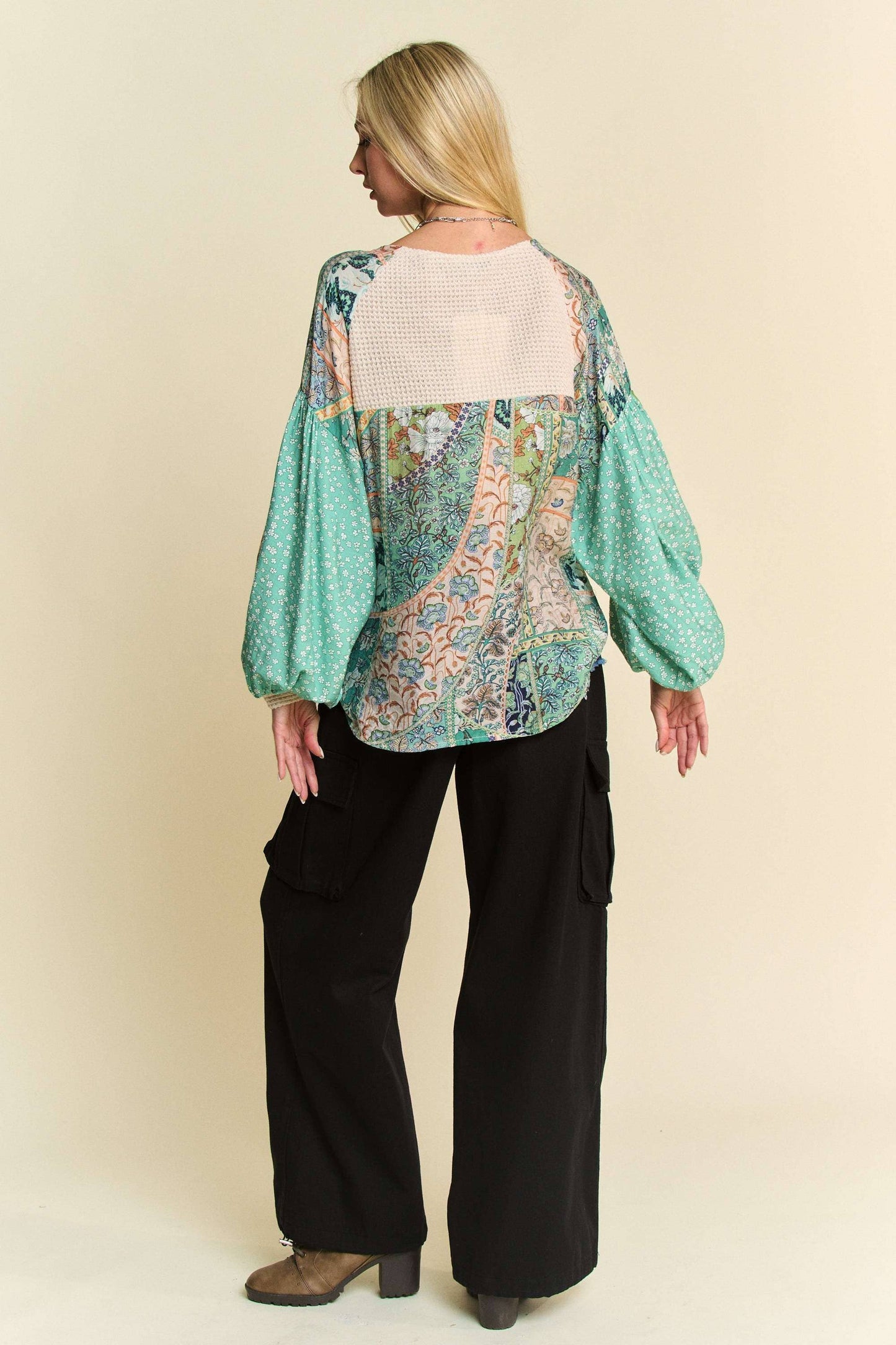 Floral Waffle Knit Top