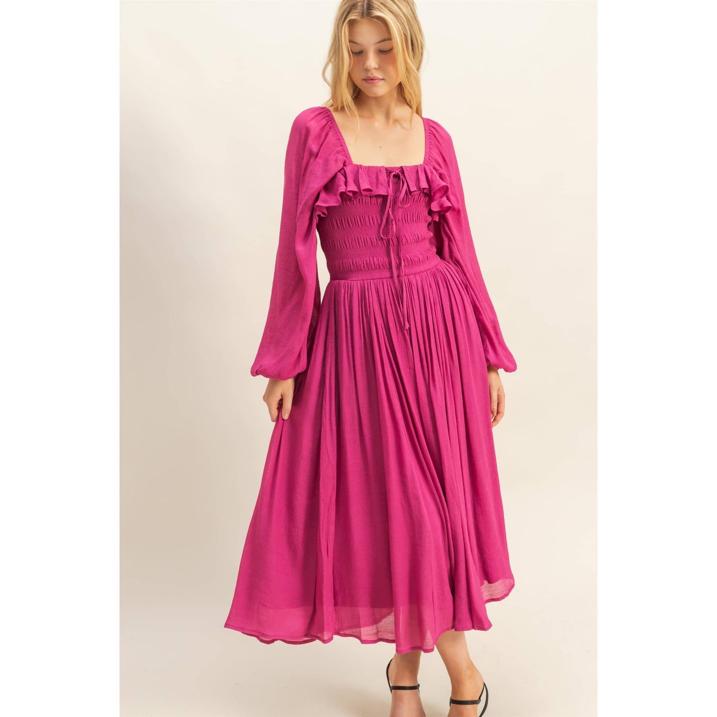 Peasant Gal Midi Dress