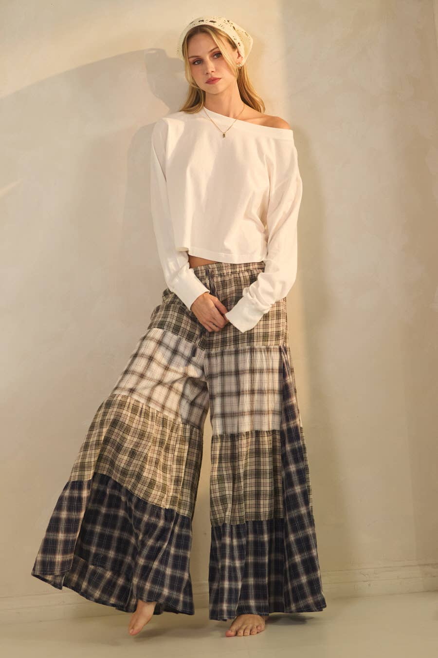 Boho Chic Plaid Pants