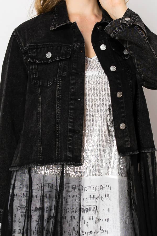 Denim Tulle Duster