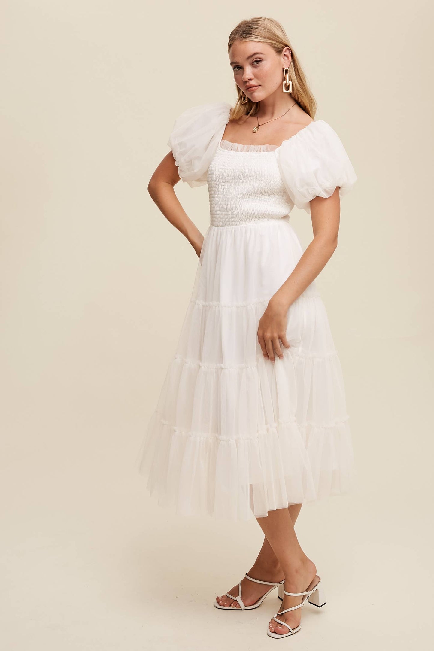 Chic Cream Tulle Dress