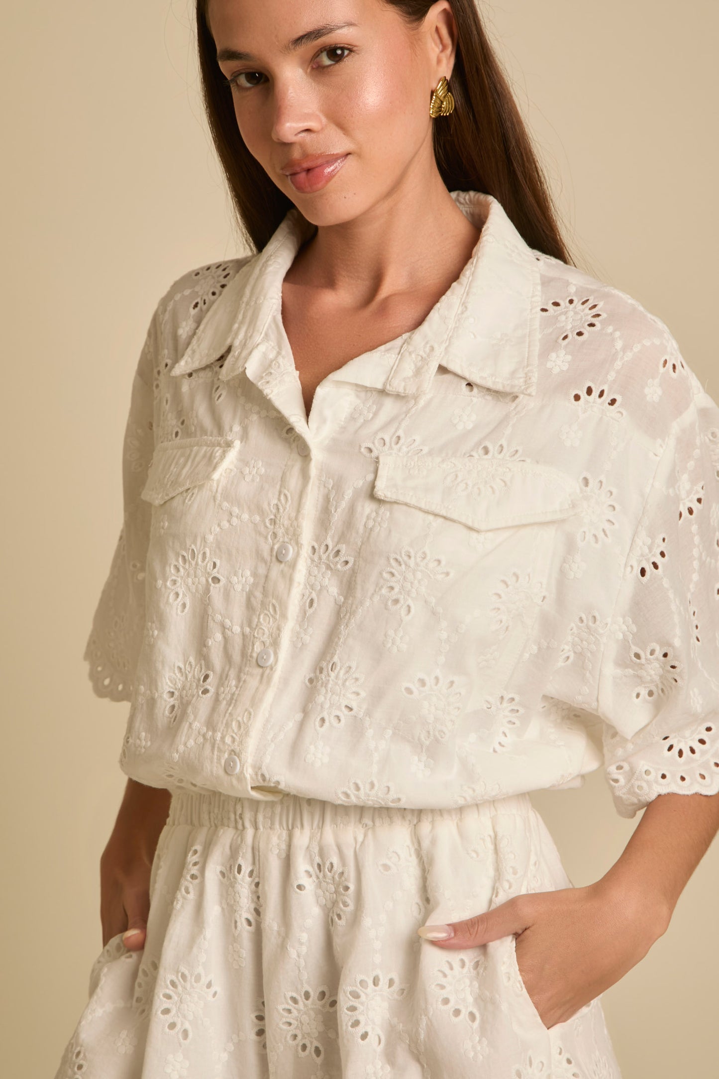 Country Sweetheart Eyelet Romper