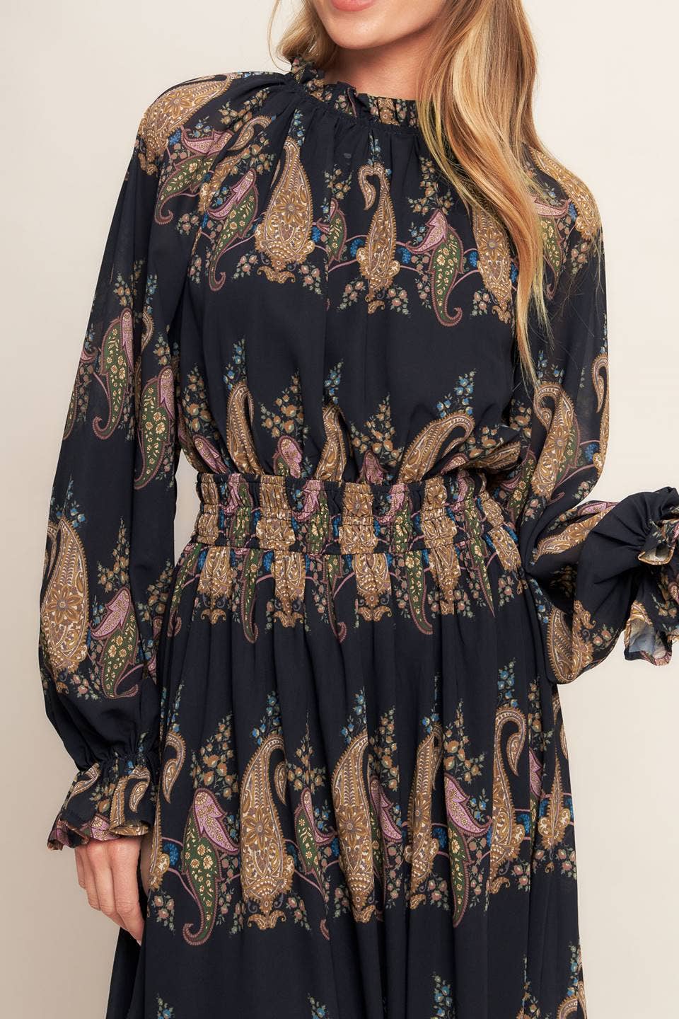 Boho Paisley Midi Dress