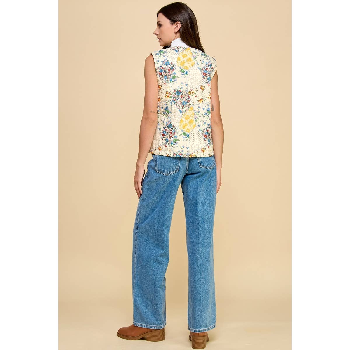Vintage Floral Quilted Vest