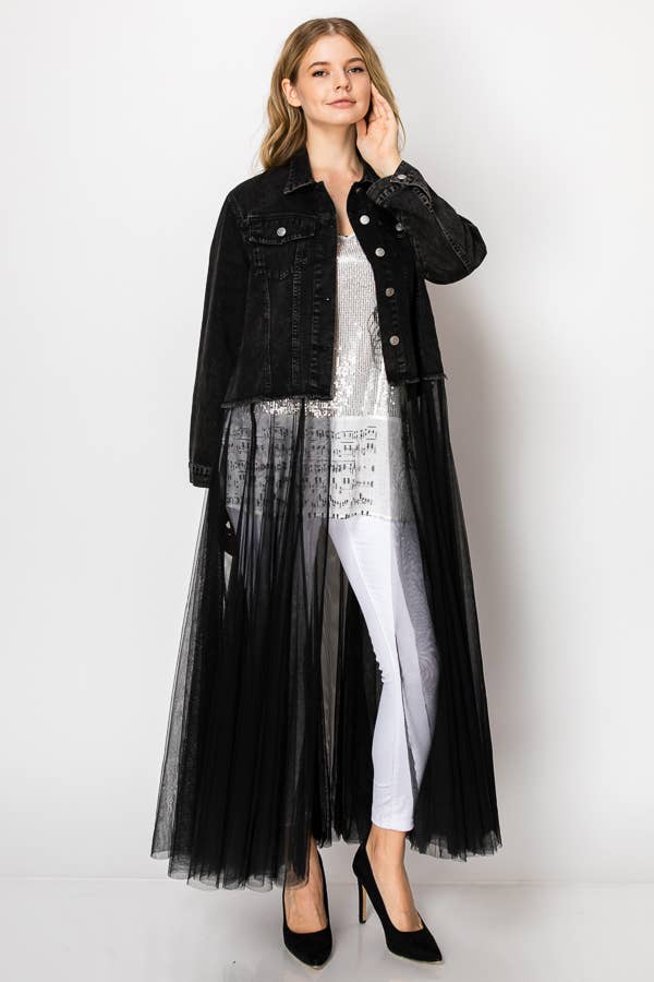 Denim Tulle Duster