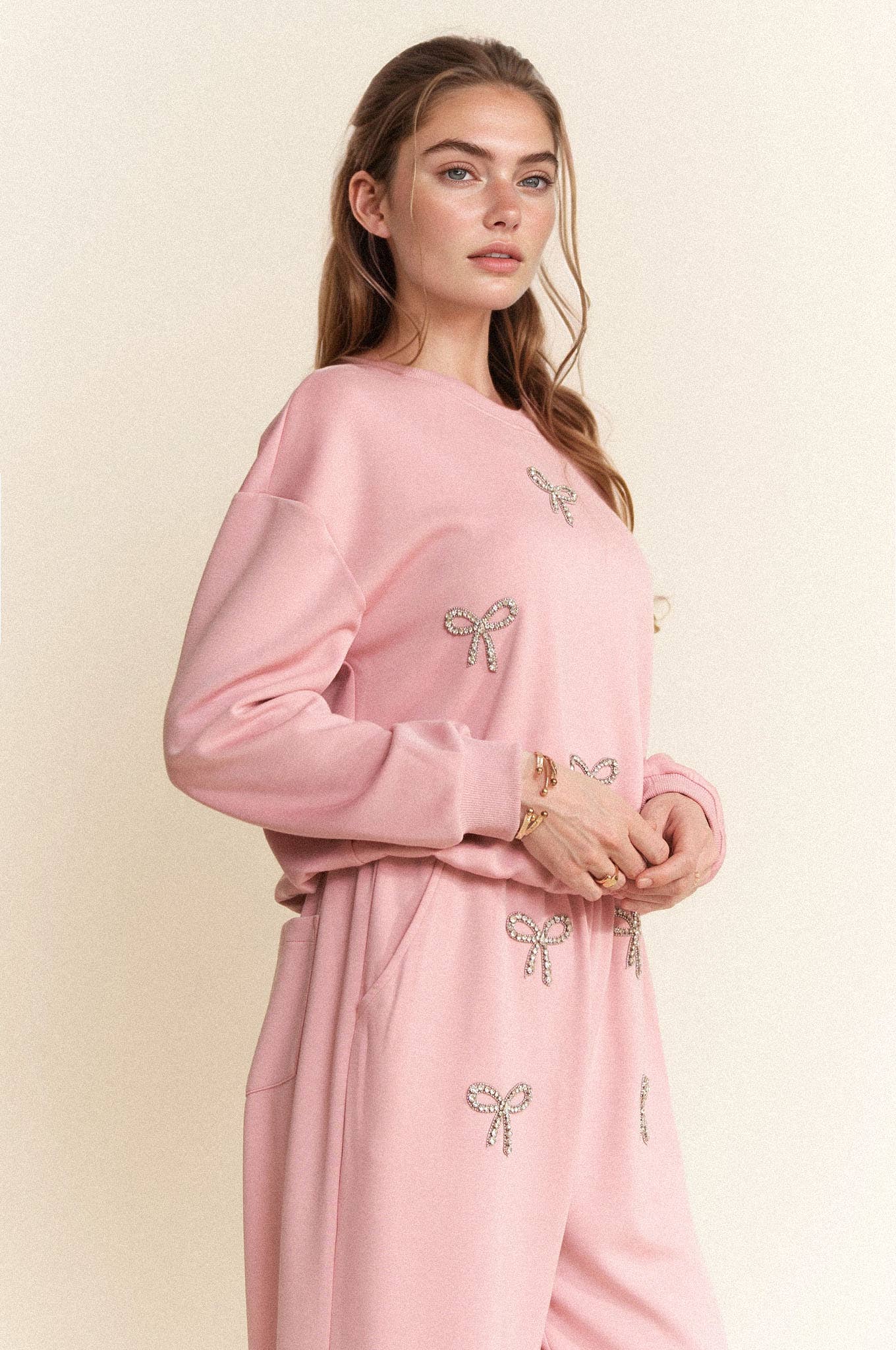 Blush Blingy Bow Set