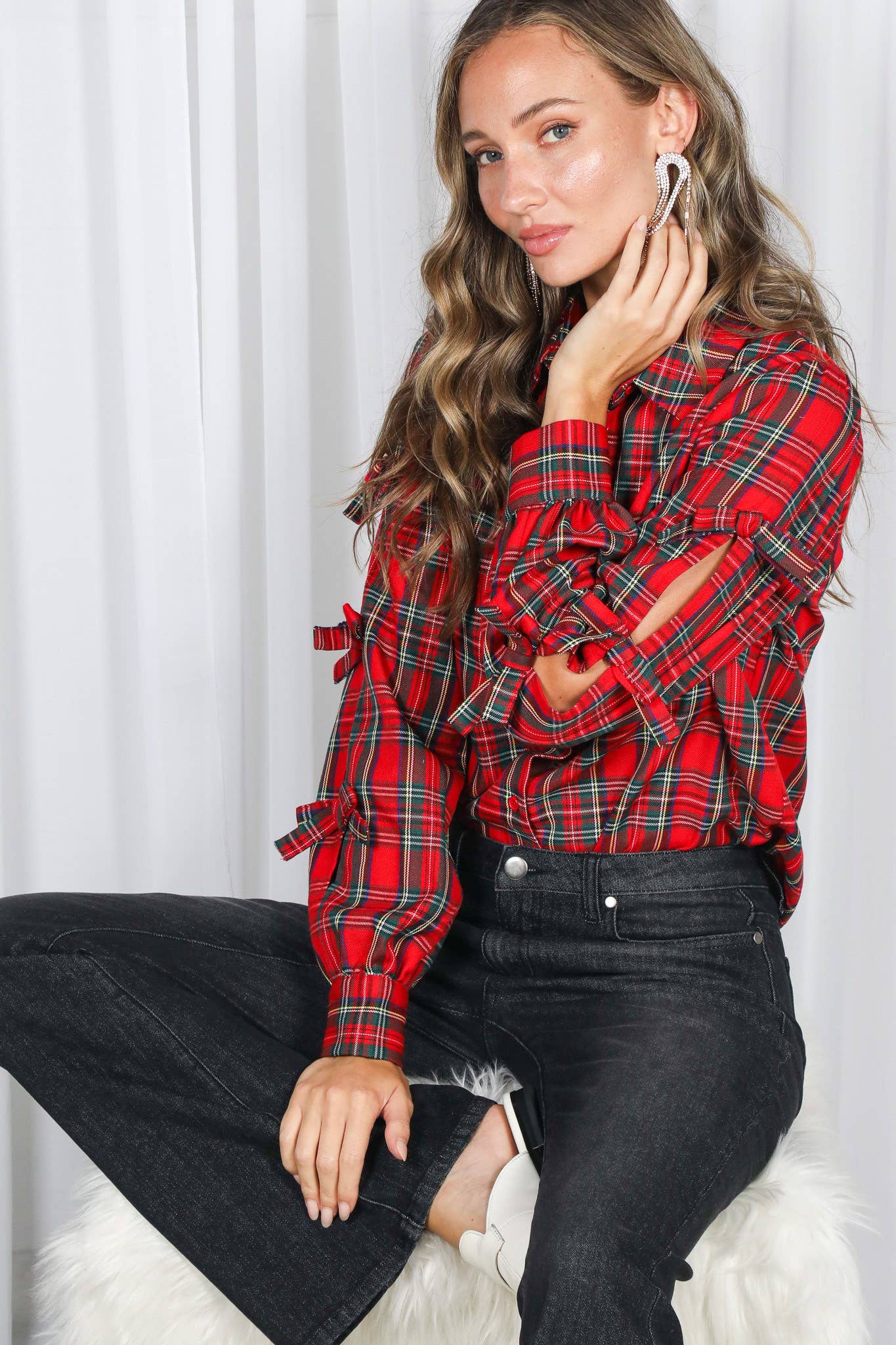 Tartan Button Up Top