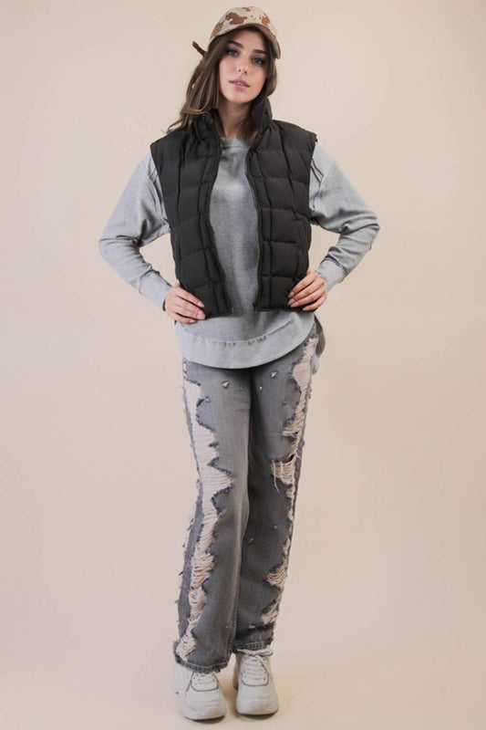 Better in Black Puffer Vest