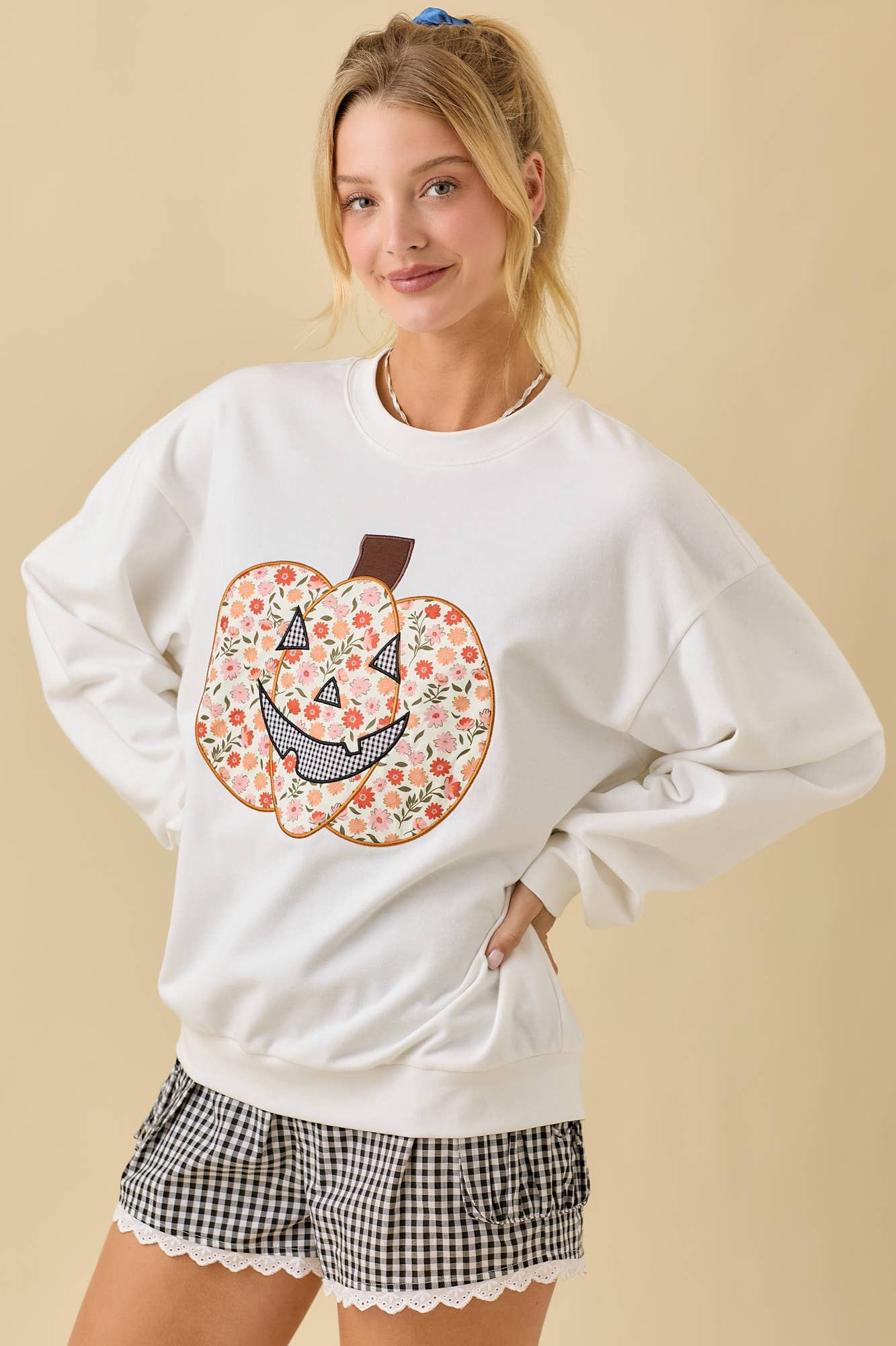 Floral Pumpkin Patch Pullover Top