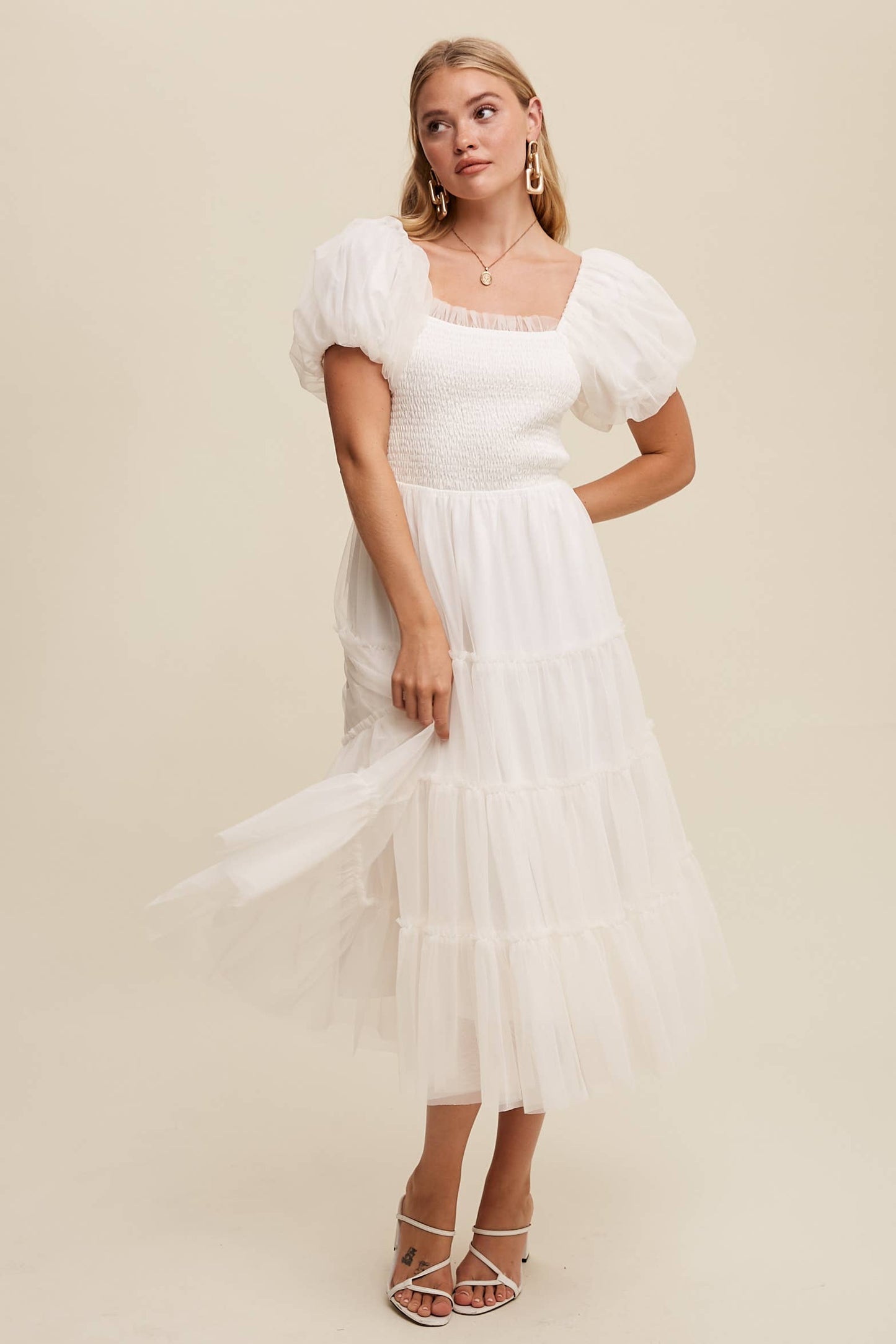 Chic Cream Tulle Dress