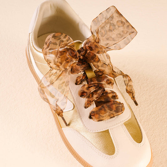 Step It Up Shoelaces: Sheer Cheetah