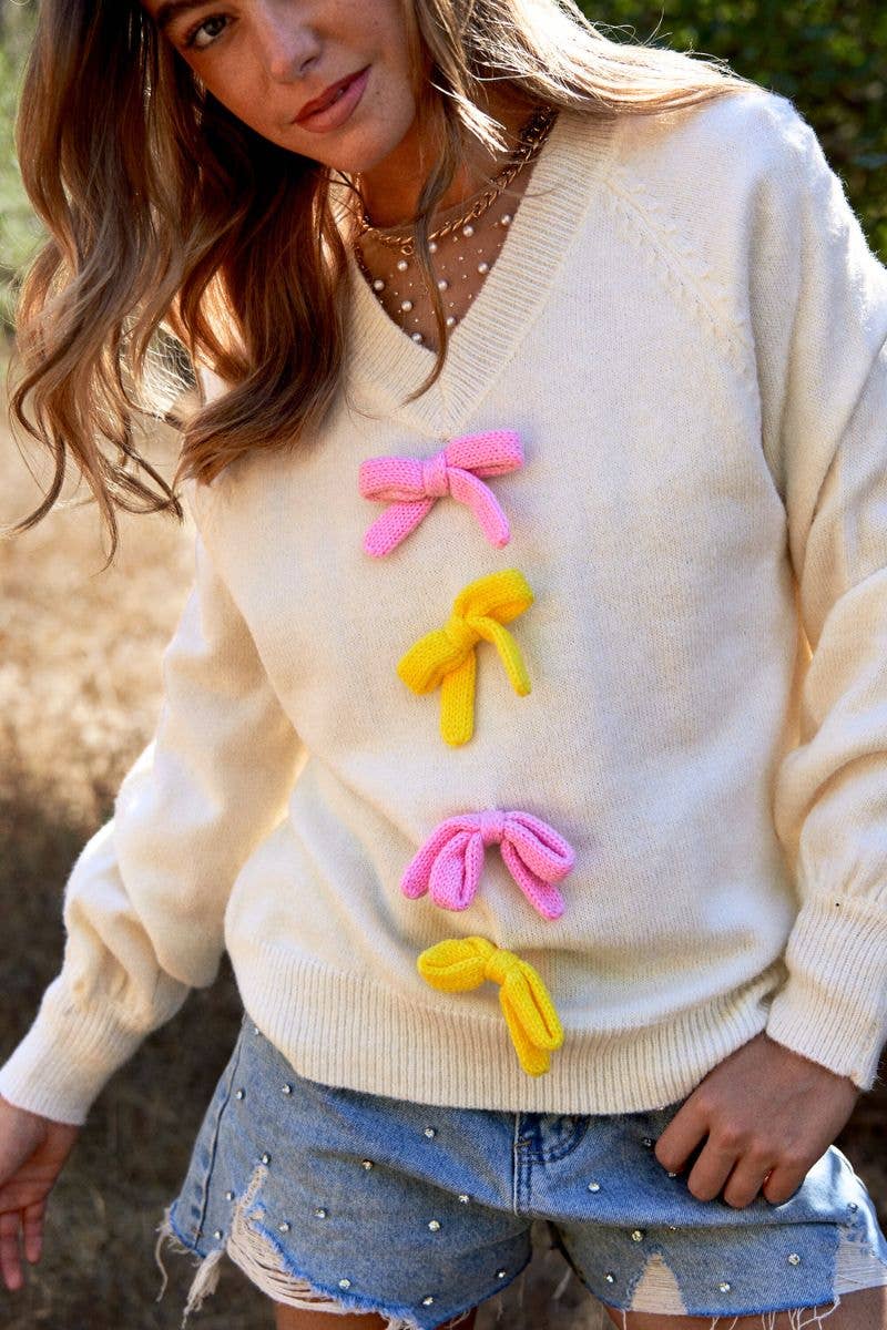 Sweet Pastel Bows Sweater