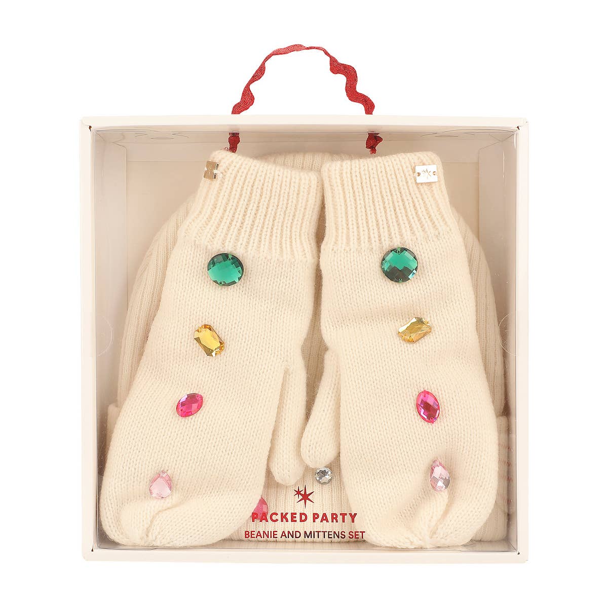 Snow Cute Sparkle Beanie & Mittens  Set