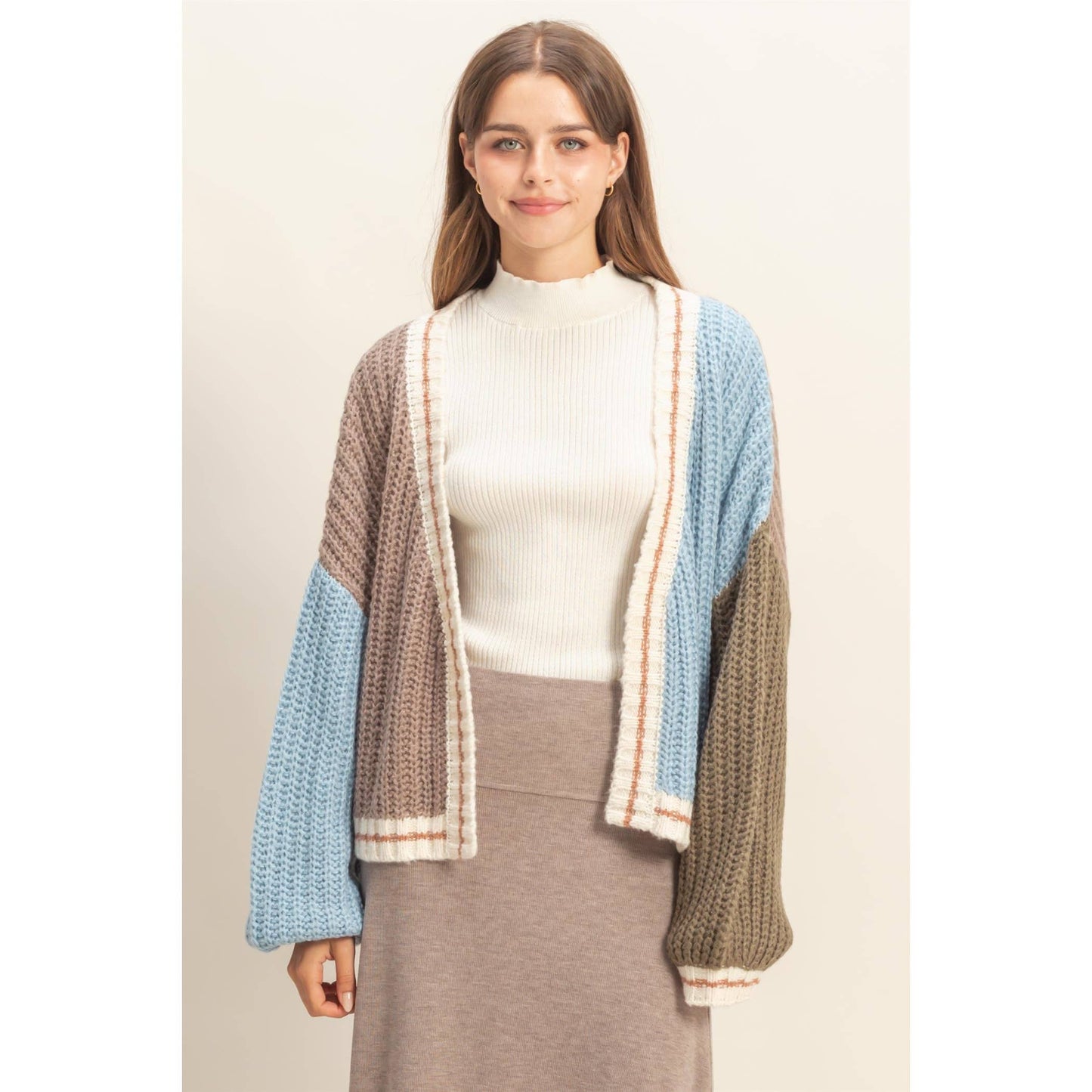 Cutie Block Color Cardigan