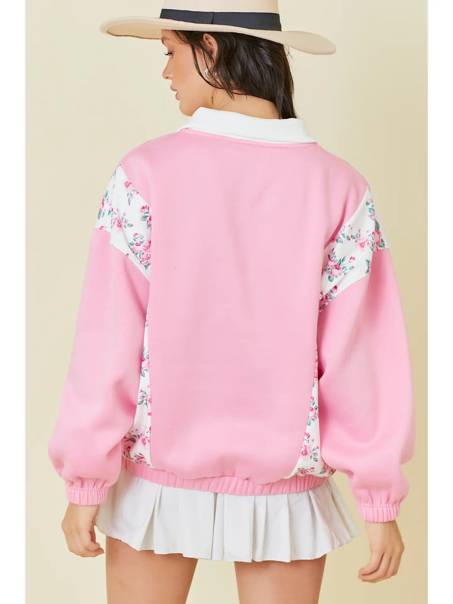 Bubblegum Floral Pullover Top
