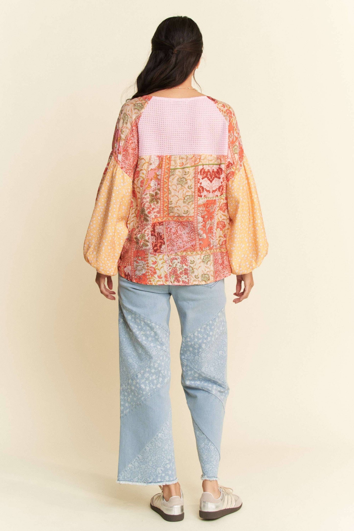 Floral Waffle Knit Top