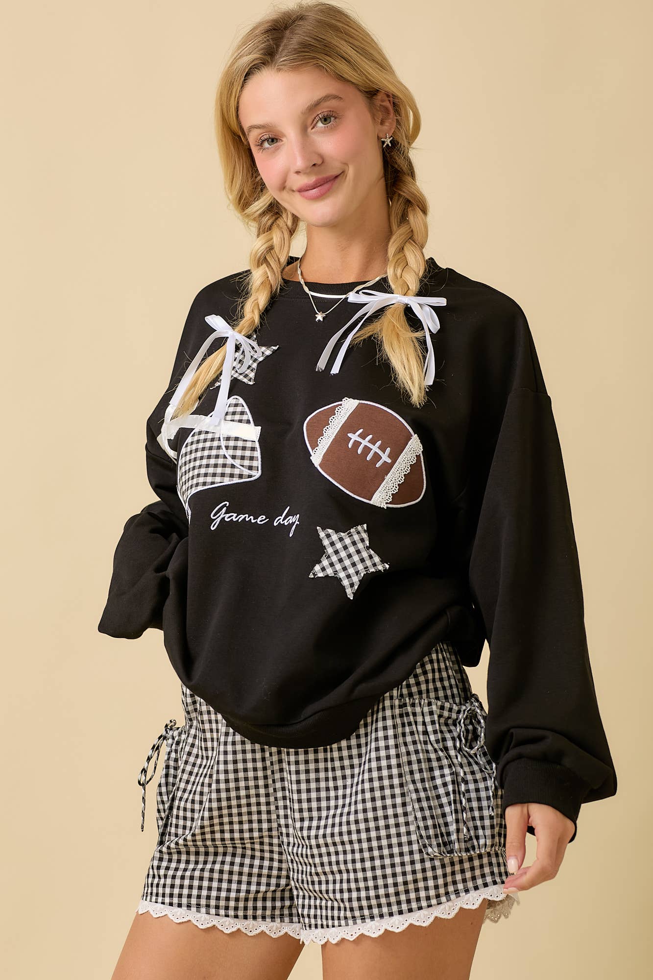 Gingham Gameday Top