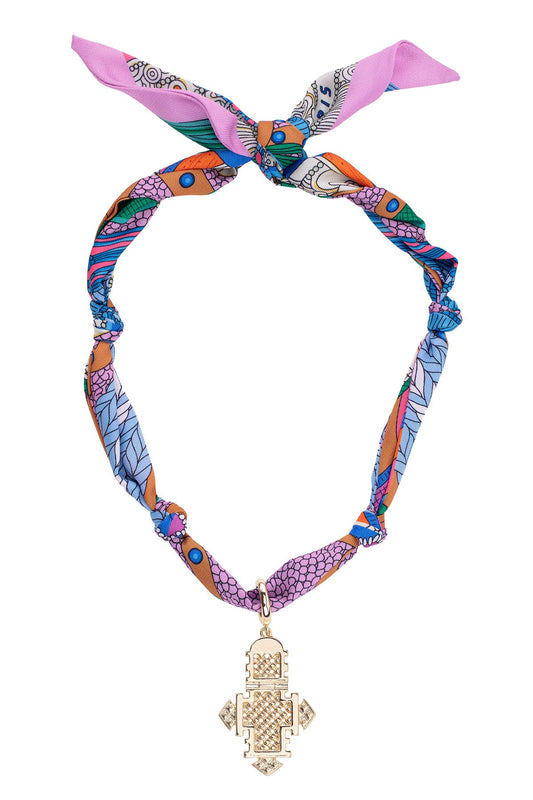 Ethiopian Cross Scarf Necklace