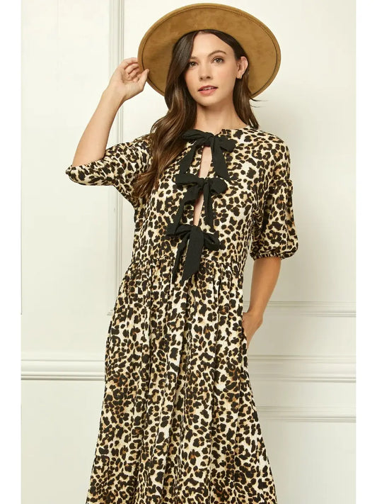 Cheetah Chic Bow Dress