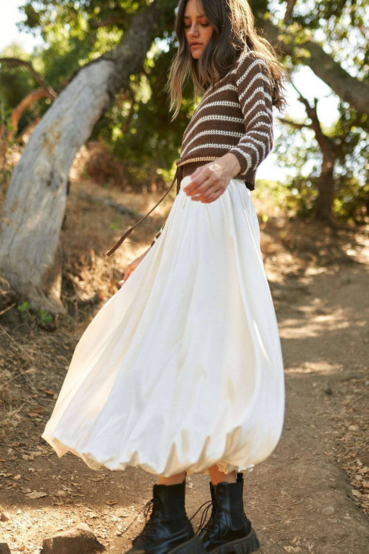 Ivory Satin Skirt