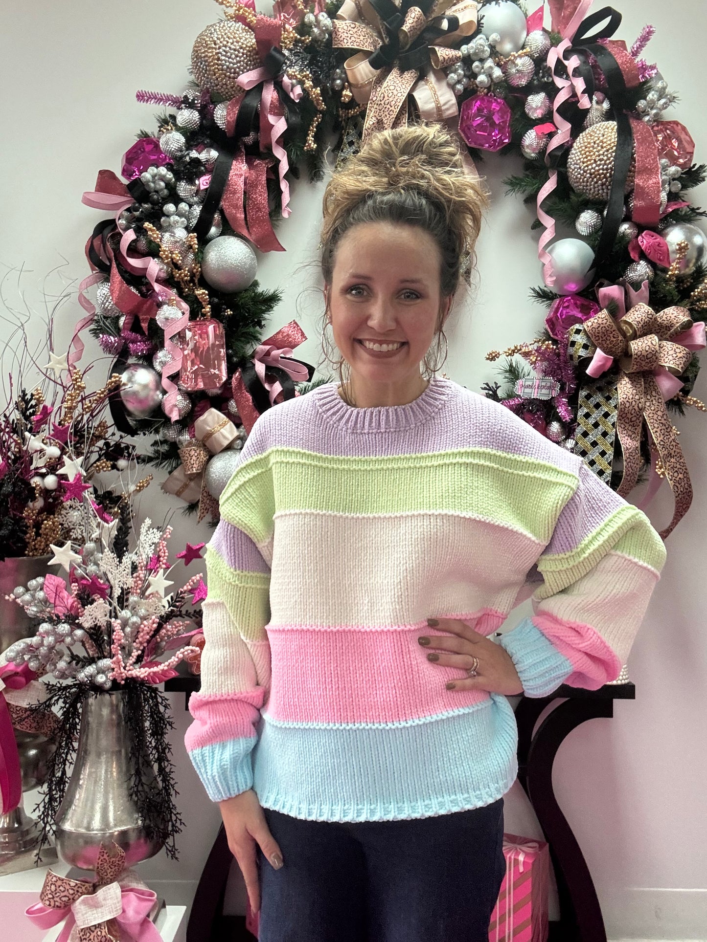 Sweet Striped Pastel Sweater