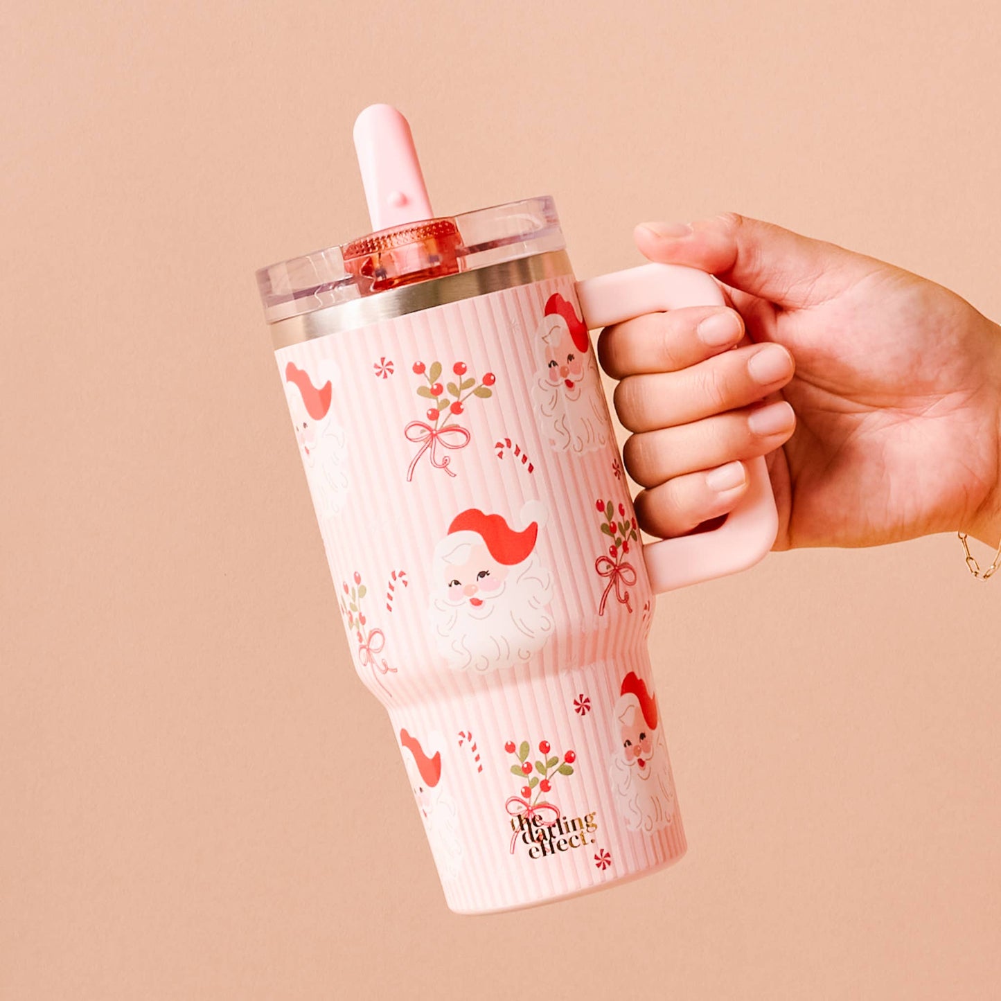 Holly Jolly Santa Flip Straw Tumbler