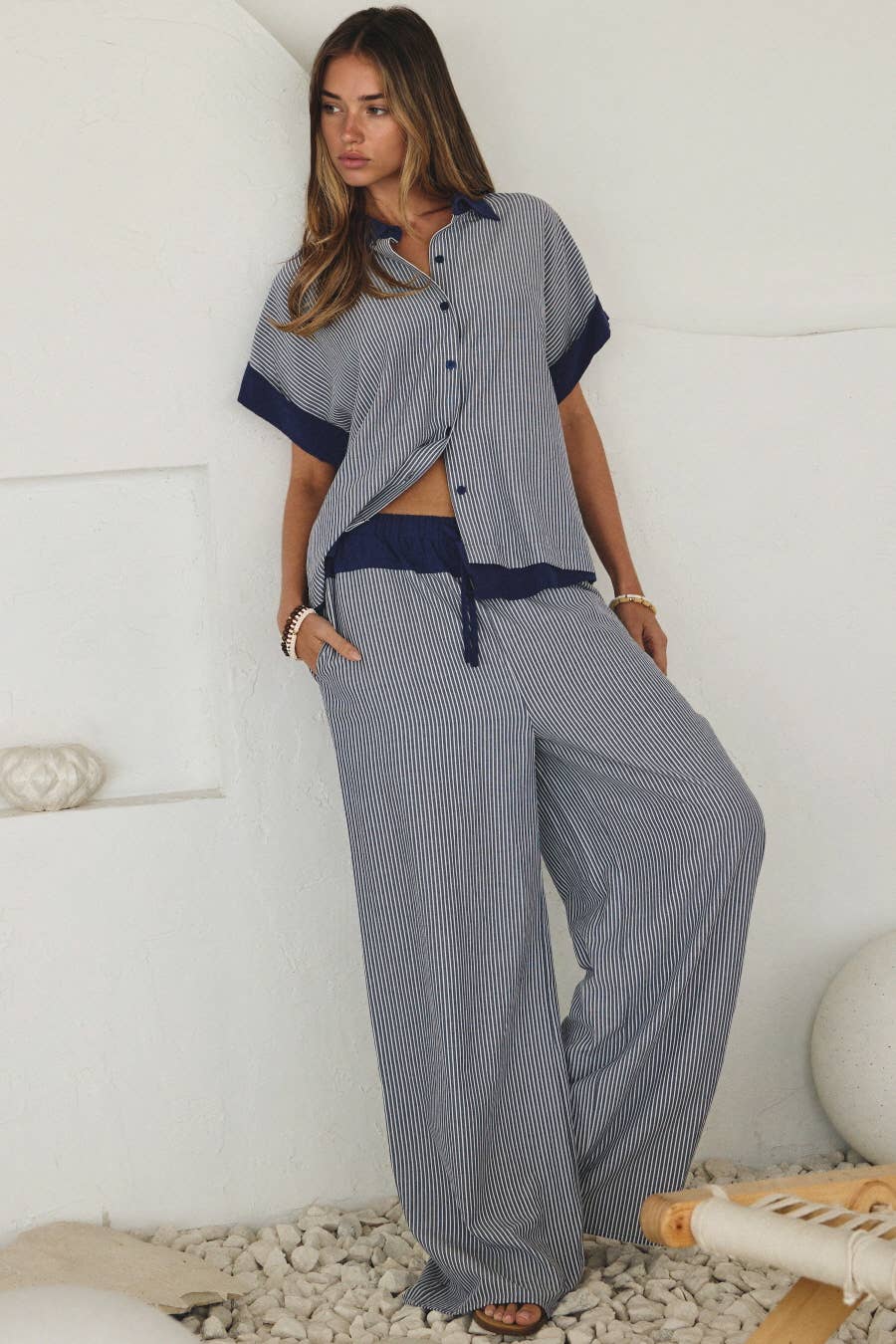 Chic Navy Stripe Set