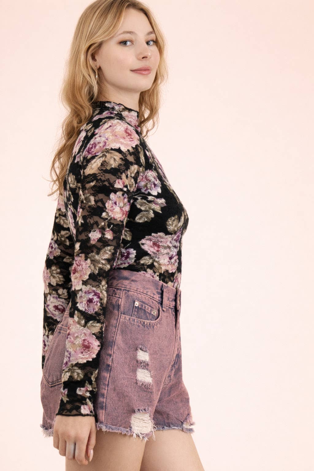 Floral and Free Mesh Top