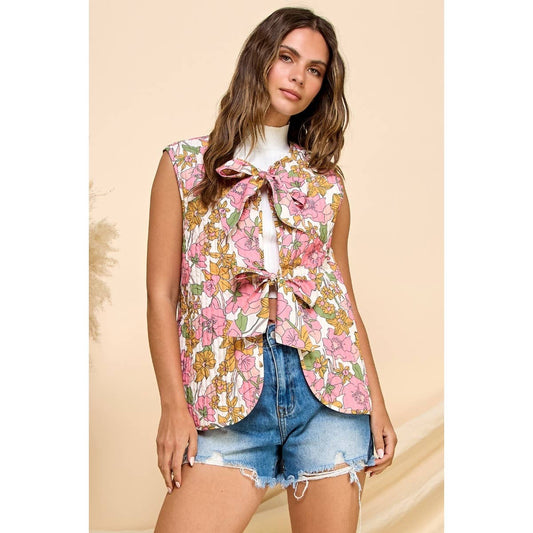 Sweet Quilted Floral Vest