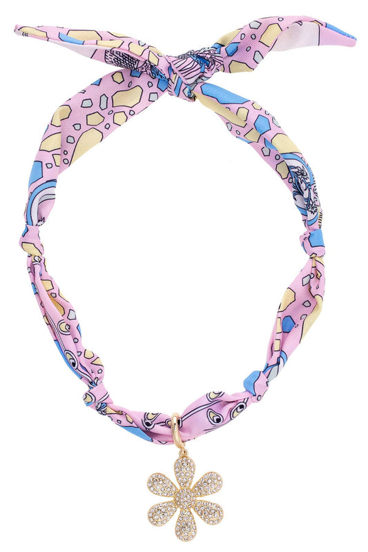 Pave Daisy Scarf Necklace