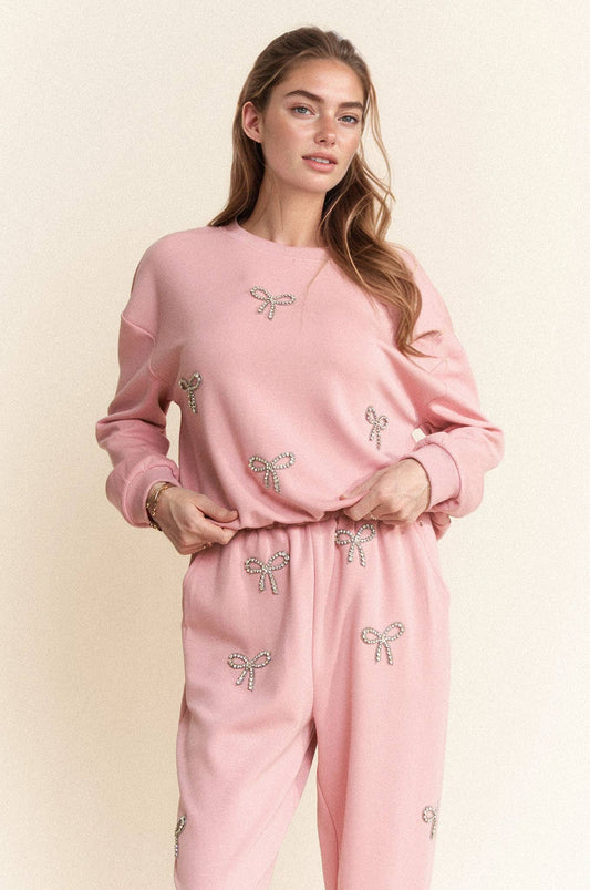 Blush Blingy Bow Set