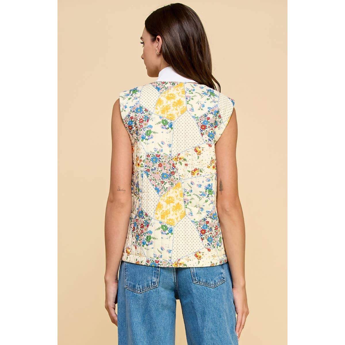 Vintage Floral Quilted Vest