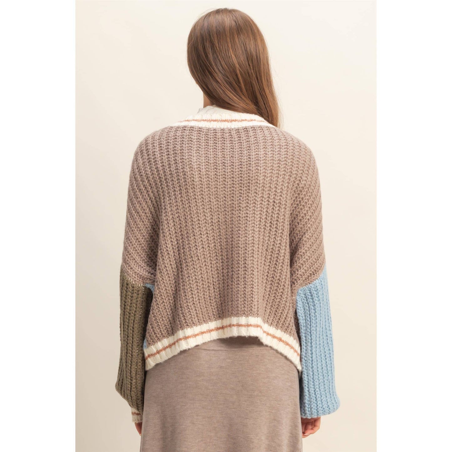 Cutie Block Color Cardigan