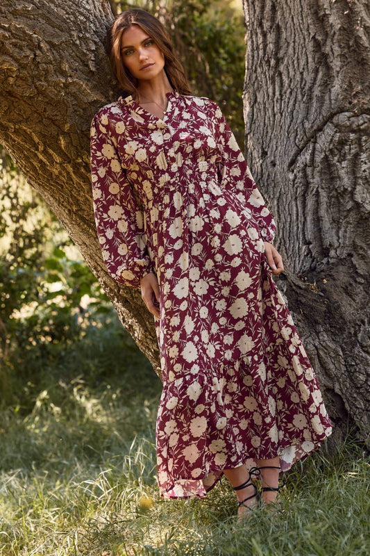 Beautiful Burgundy Maxi Dress