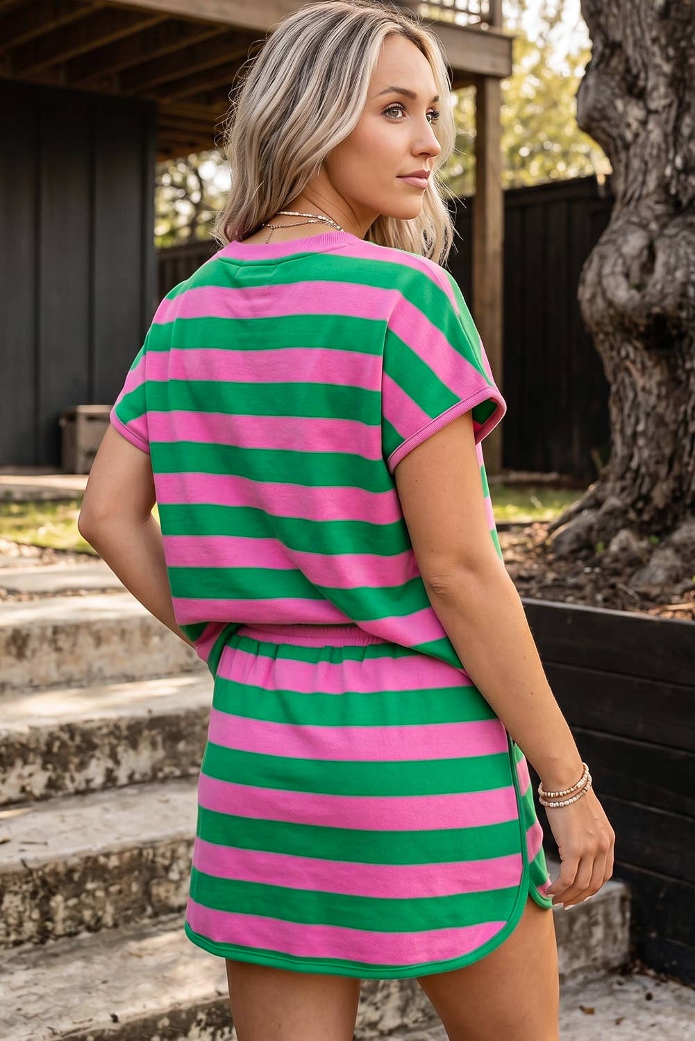 Bright Stripe Skort Set