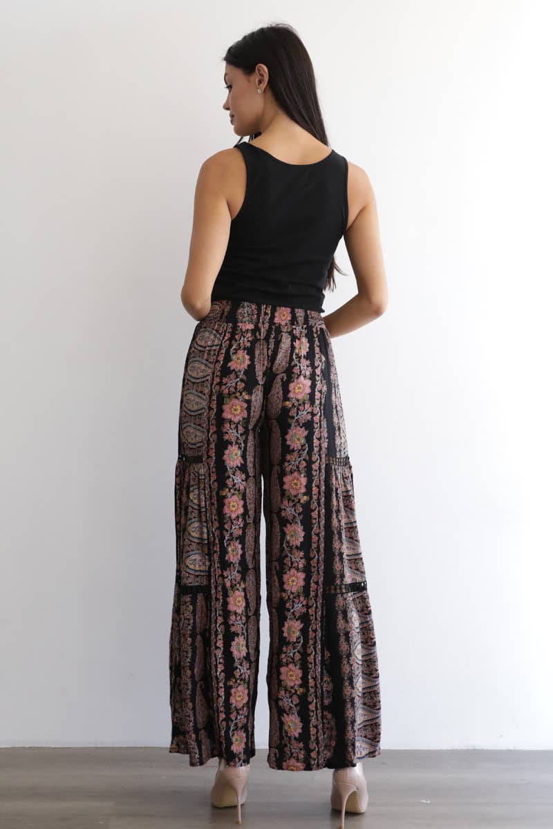 Black Boho Lace Pants