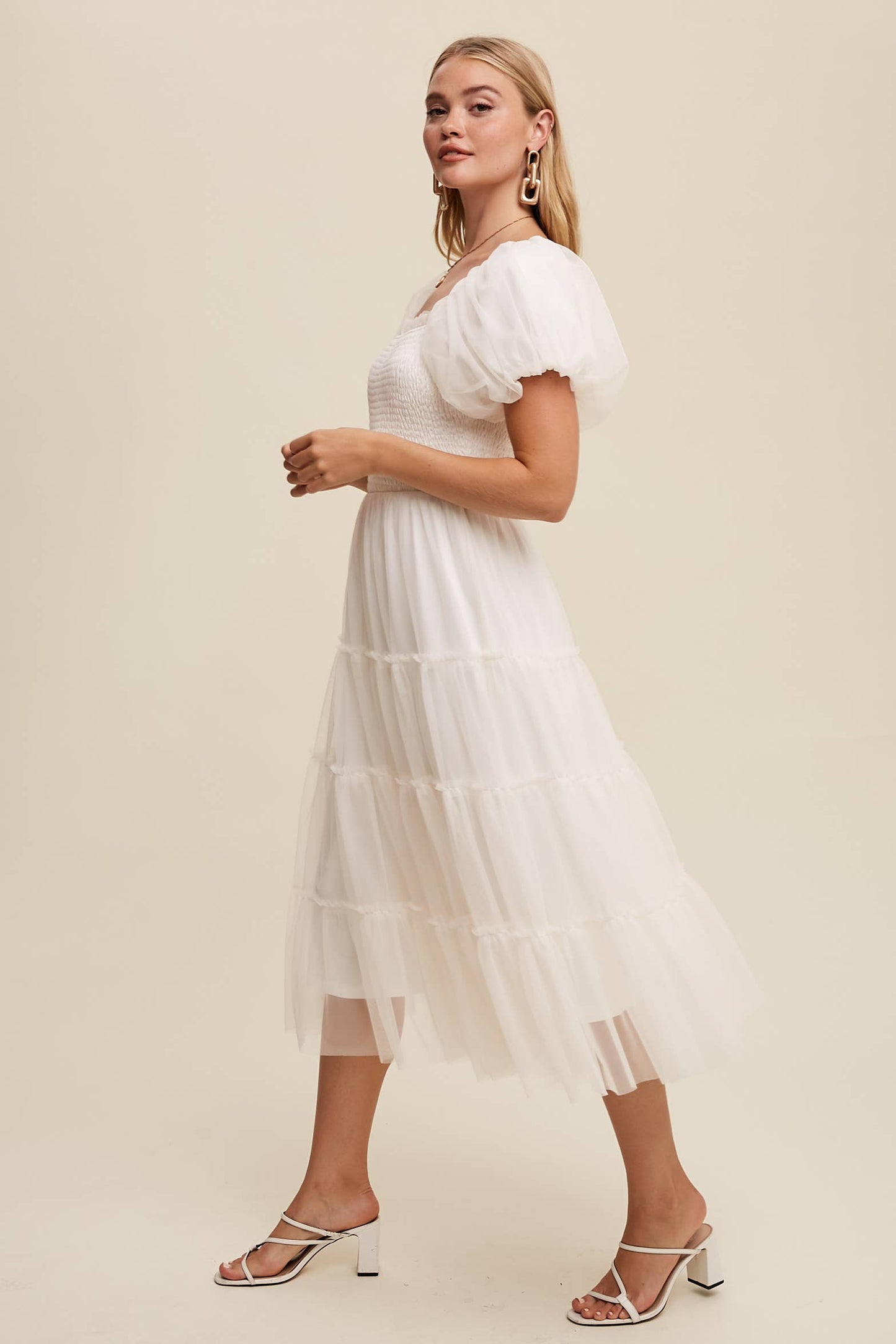 Chic Cream Tulle Dress