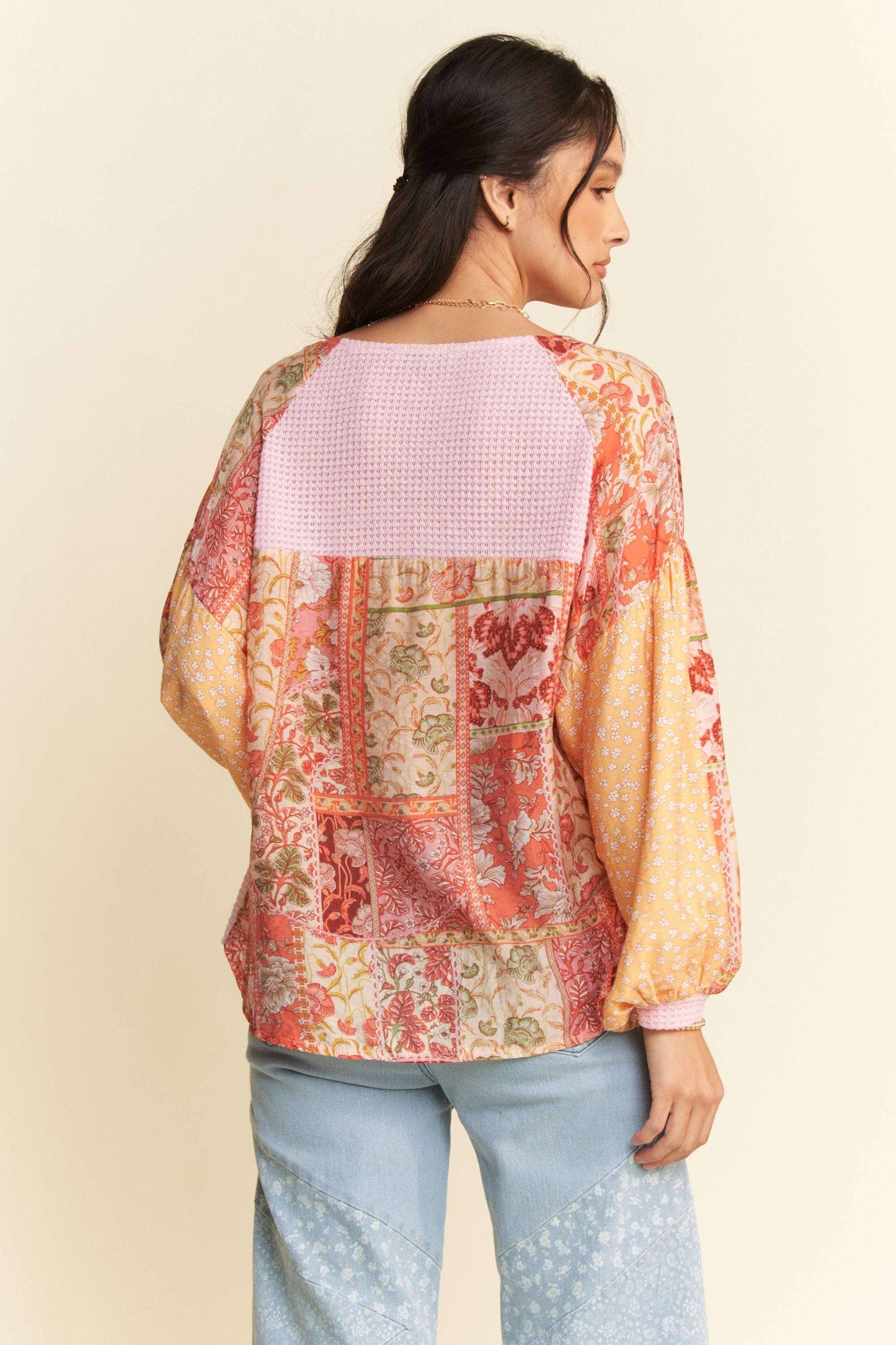 Floral Waffle Knit Top