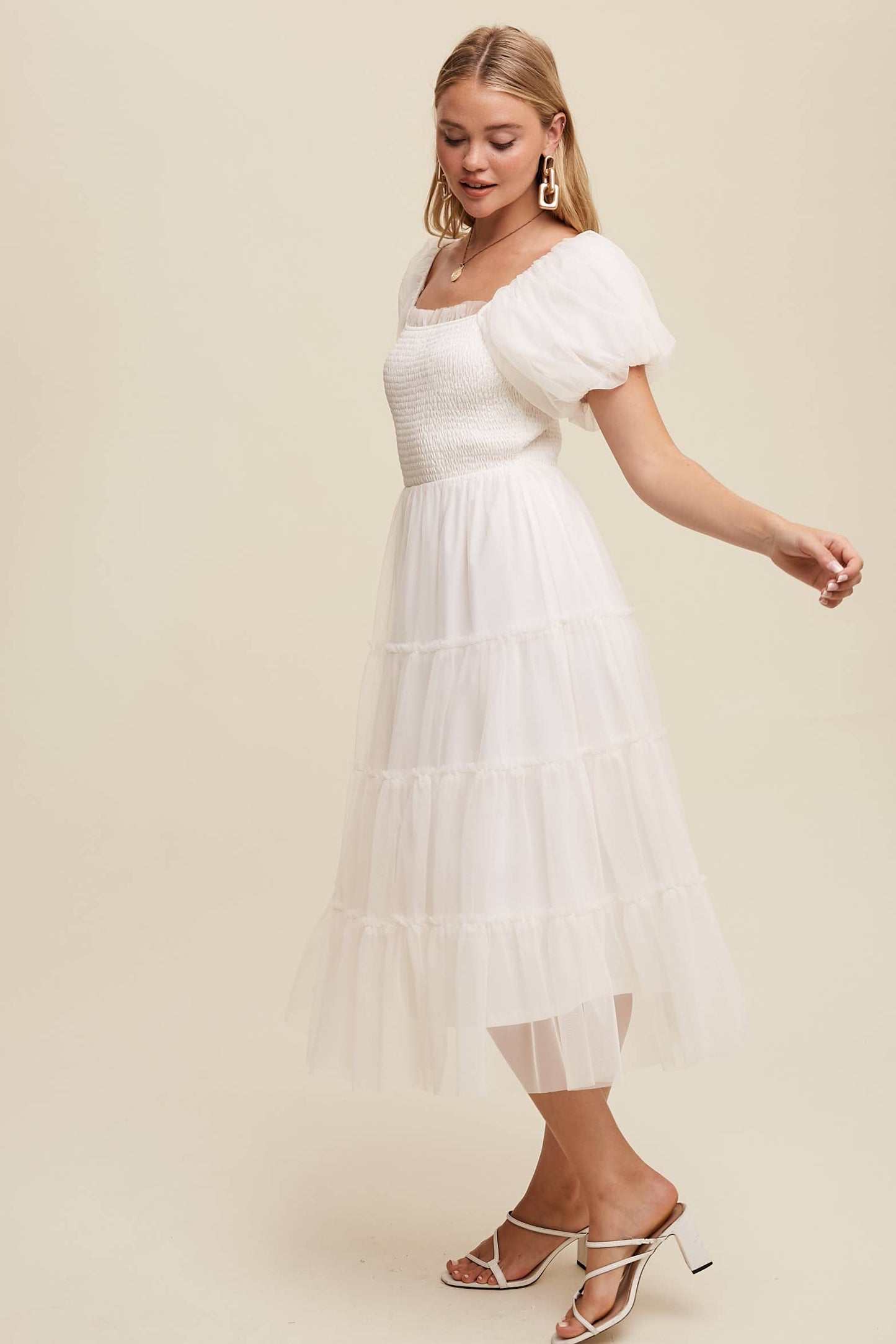 Chic Cream Tulle Dress