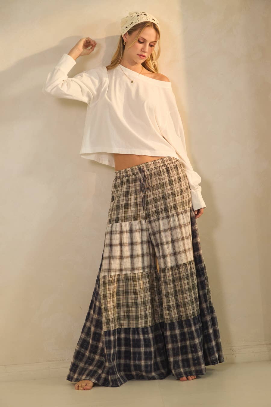 Boho Chic Plaid Pants
