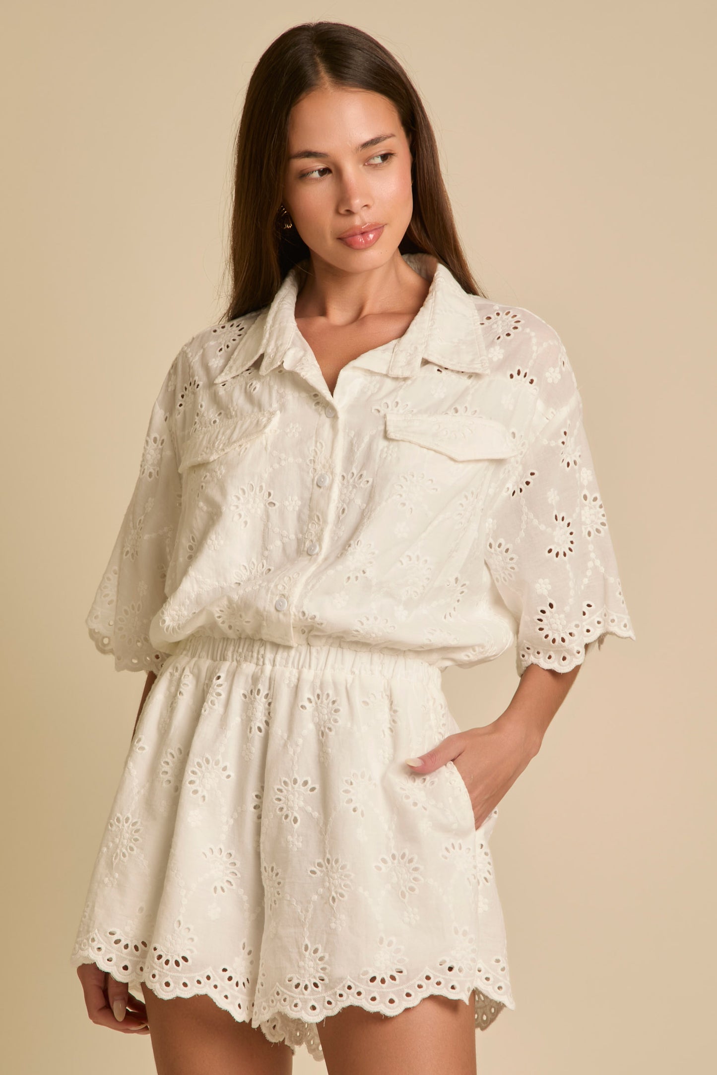 Country Sweetheart Eyelet Romper